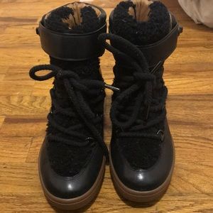 Coach leather and shearling boots